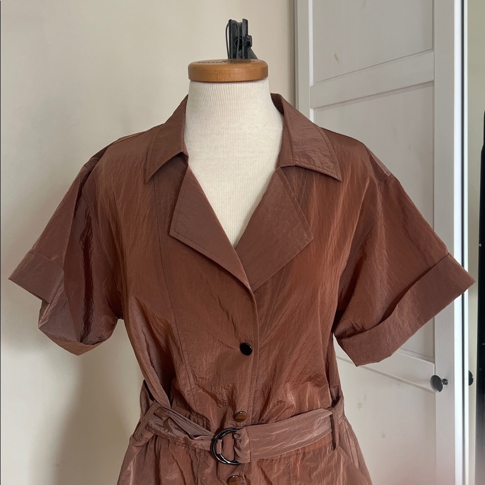 Anthropoligie Varley Belle Body Playsuit Romper in Shimmer Shell - Size Medium - Picture 4 of 12